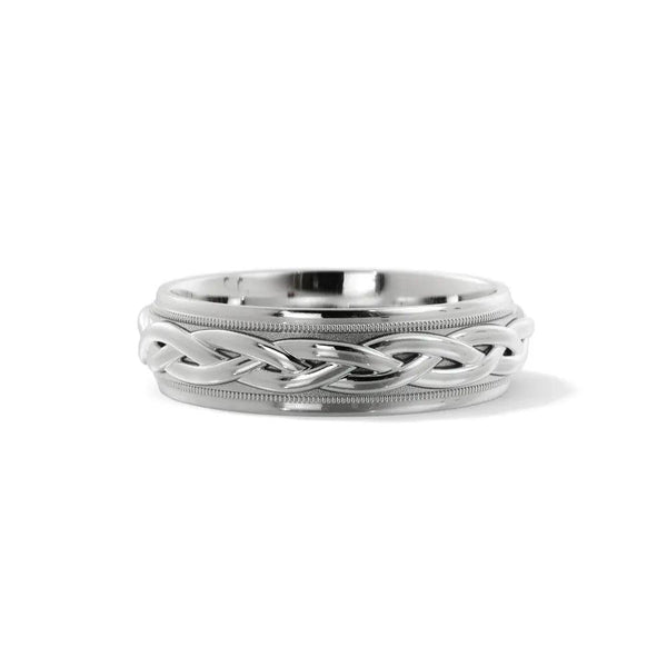 Braided Wedding Ring – White Gold 6mm - 3