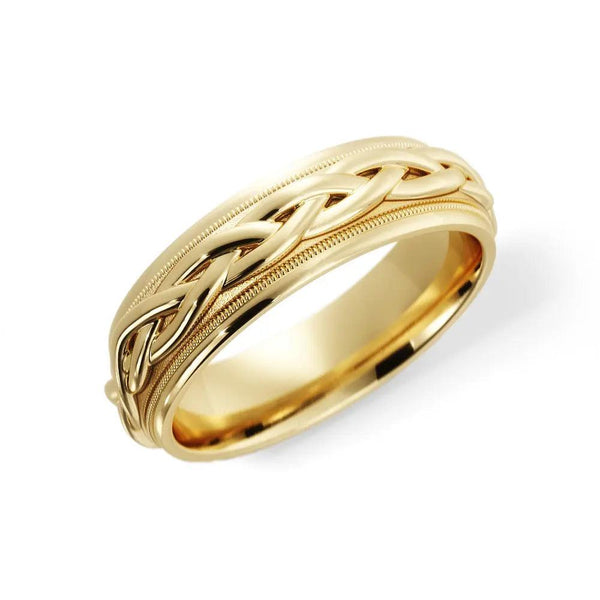 Braided Wedding Ring – Yellow Gold 6mm