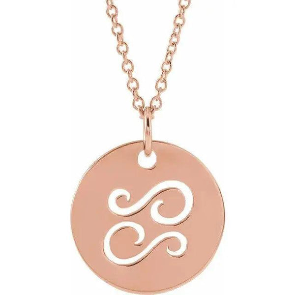 Cancer Zodiac Disc Pendant – Gold Jewelry - 4