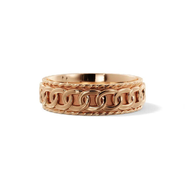 Chain Link Wedding Ring – Rose Gold 6mm - 3