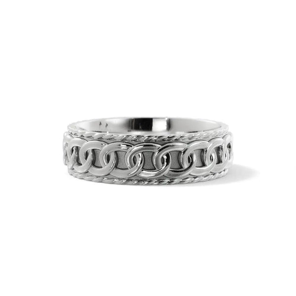 Chain Link Wedding Ring – White Gold 6mm - 3