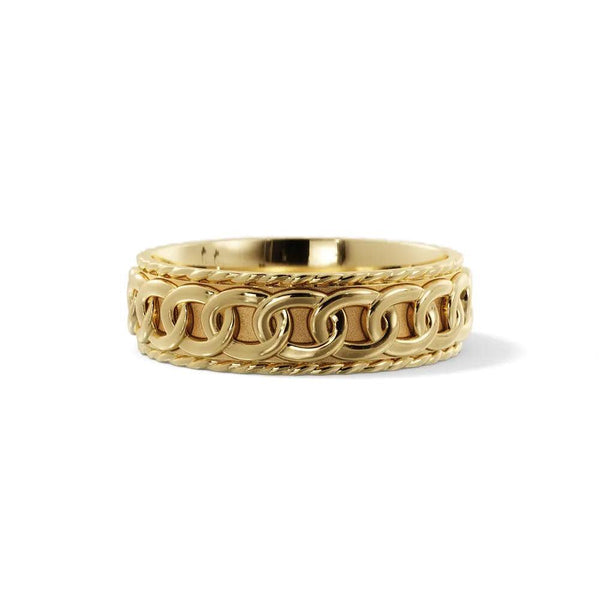 Chain Link Wedding Ring – Yellow Gold 6mm - 3