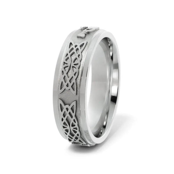 Claddagh Celtic Wedding Ring – White Gold 6mm - 2