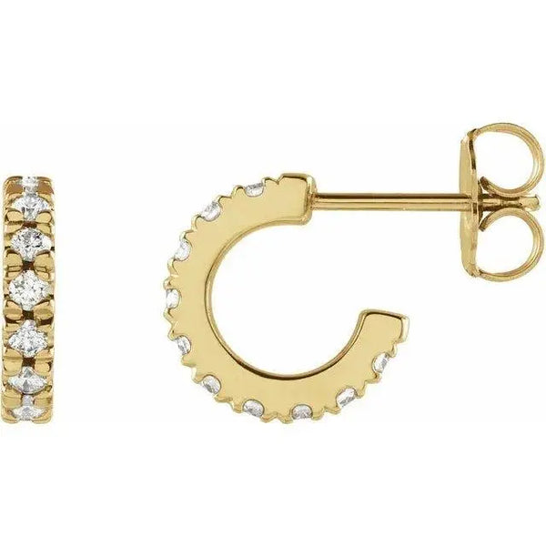 Classic Diamond Hoop Earrings in 14K Gold – Timeless Elegance for Every Occasion