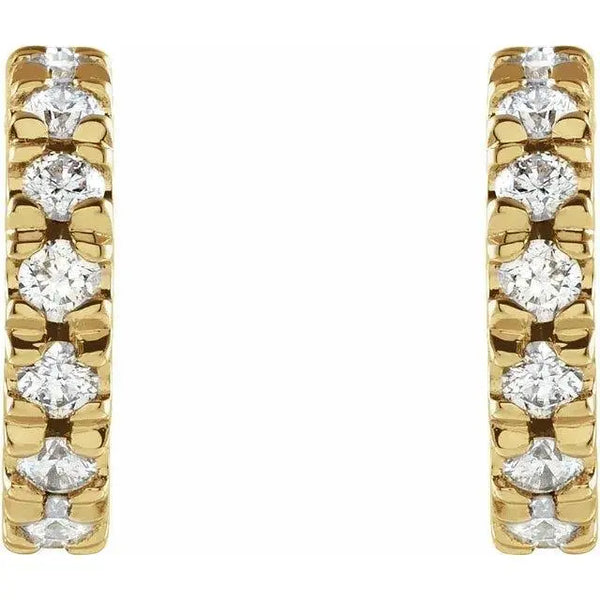 Classic Diamond Hoop Earrings in 14K Gold – Timeless Elegance for Every Occasion - 2