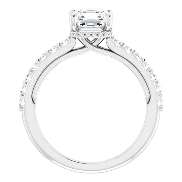 Classic Halo Asscher Diamond Ring - 4