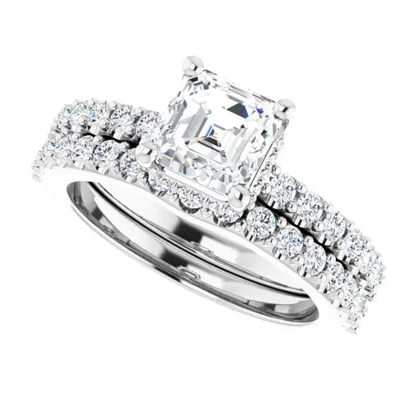 Classic Halo Asscher Diamond Ring - 6