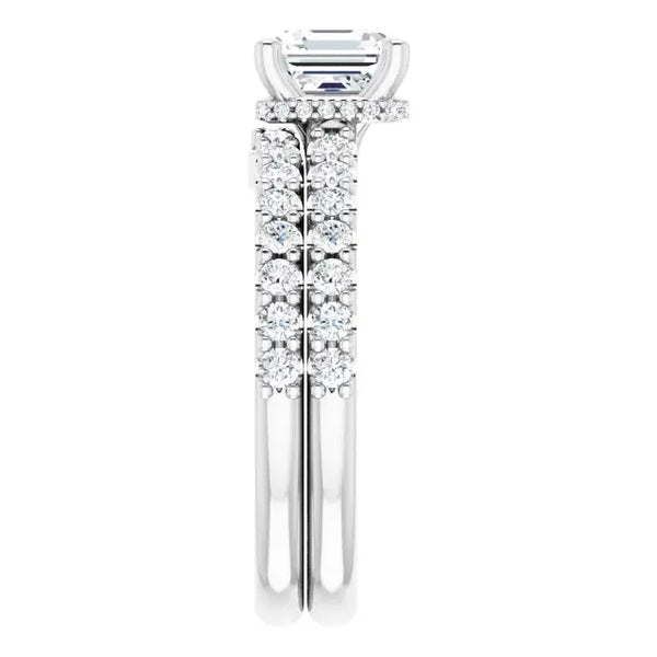 Classic Halo Asscher Diamond Ring - 7