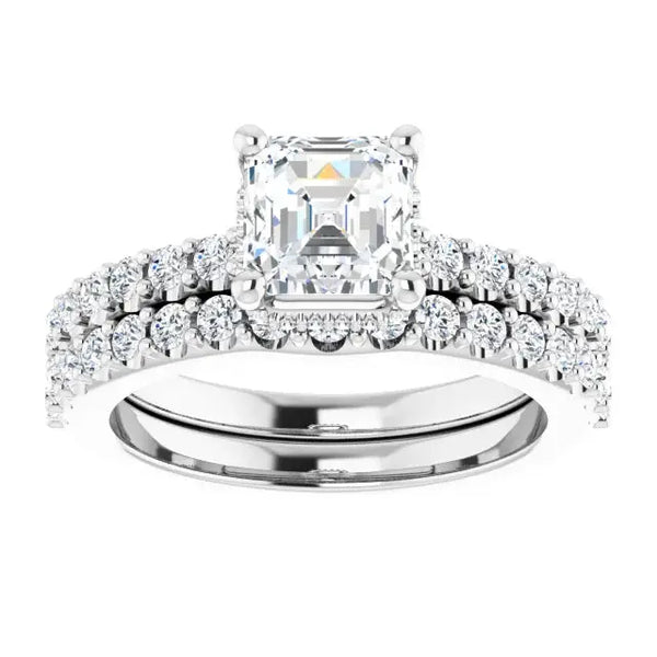 Classic Halo Asscher Diamond Ring - 8