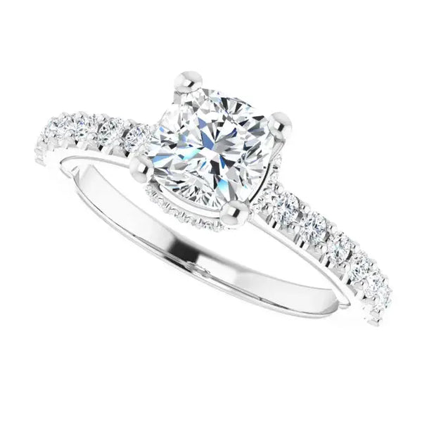 Classic Halo Cushion Diamond Ring - 4