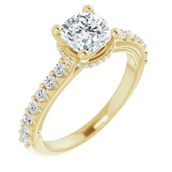 Classic Halo Cushion Diamond Ring - 6