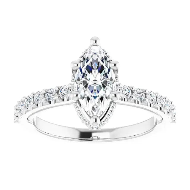 Classic Halo Marquise Diamond Ring Jimmy Leon Fine Jewelry