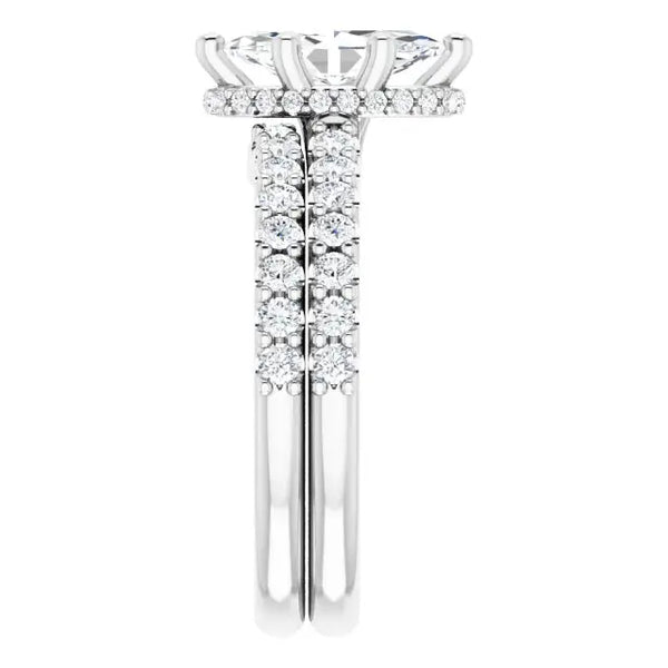 Classic Halo Marquise Diamond Ring - 7