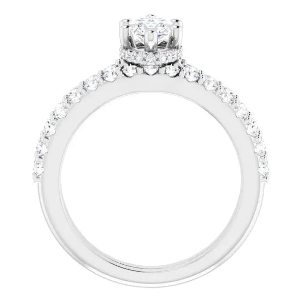 Classic Halo Marquise Diamond Ring - 9