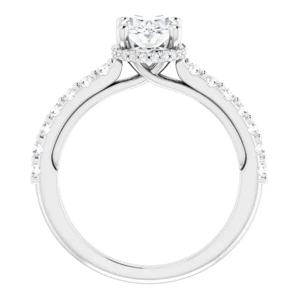 Classic Halo Oval Diamond Ring – Lab-Grown Diamond - 2