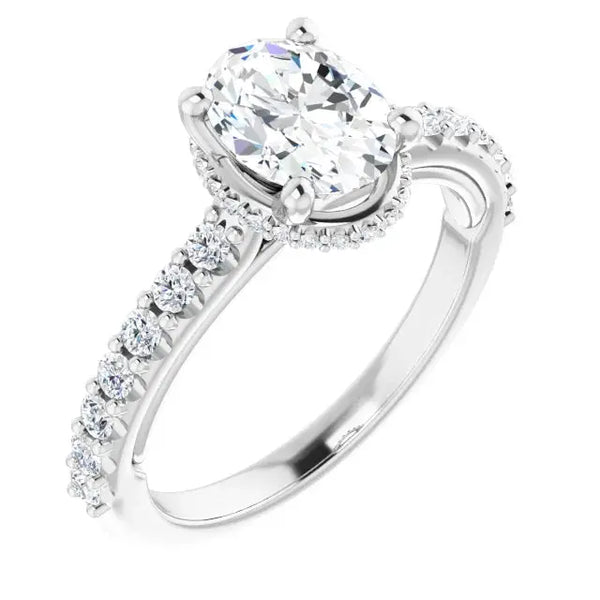 Classic Halo Oval Diamond Ring – Lab-Grown Diamond - 3