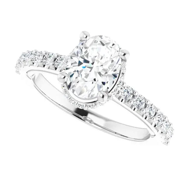 Classic Halo Oval Diamond Ring – Lab-Grown Diamond - 4