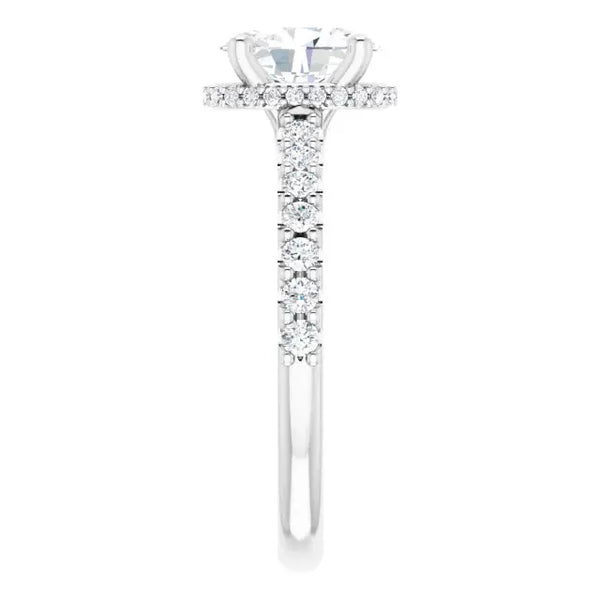 Classic Halo Oval Diamond Ring – Lab-Grown Diamond - 5