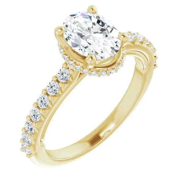 Classic Halo Oval Diamond Ring – Lab-Grown Diamond - 6