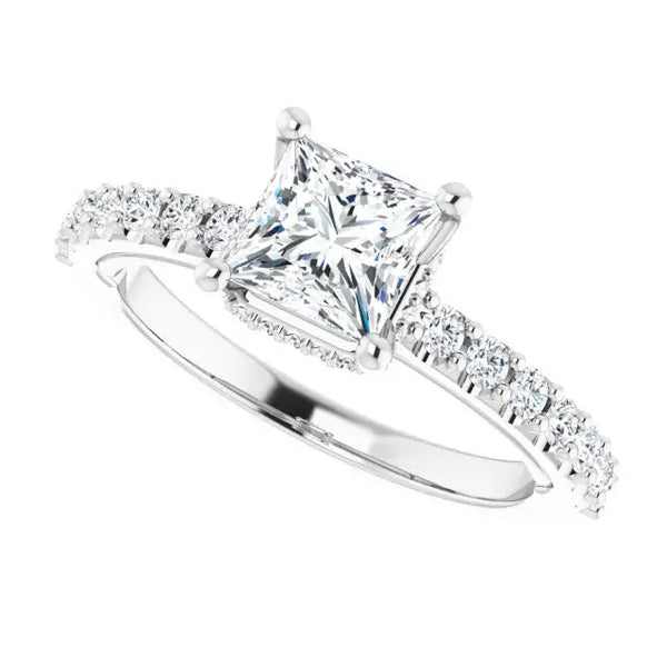 Classic Halo Princess cut Diamond Ring - 3