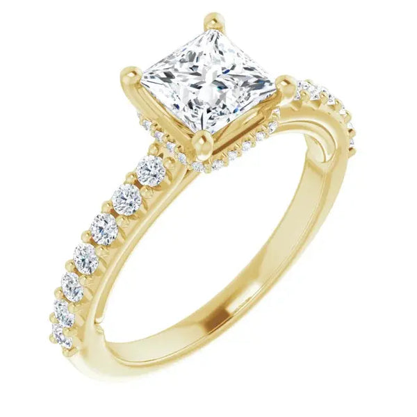 Classic Halo Princess cut Diamond Ring - 11