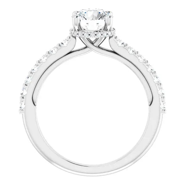 Classic Halo Round Diamond Ring - 4