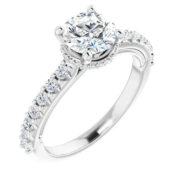 Classic Halo Round Diamond Ring - 5