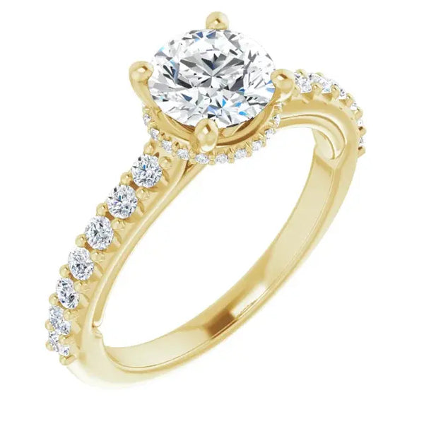 Classic Halo Round Diamond Ring - 6