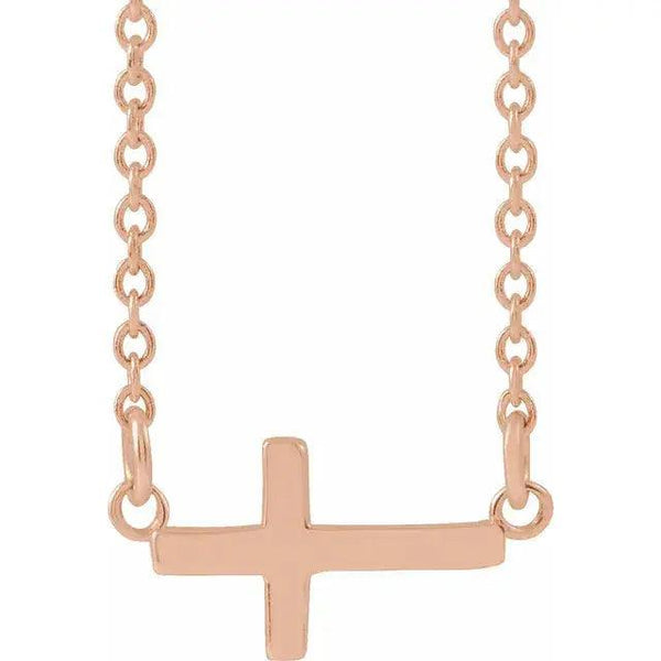 Mini Sideways Cross Necklace – Gold - 3