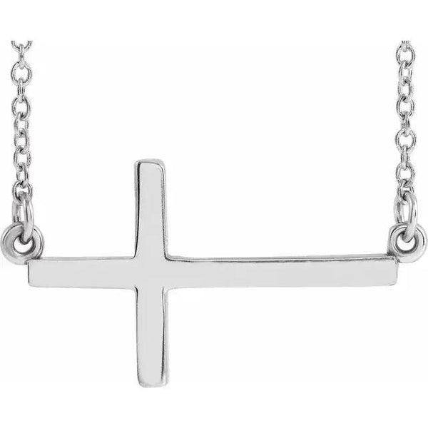 Classic Sideways Cross Necklace – Gold - 4