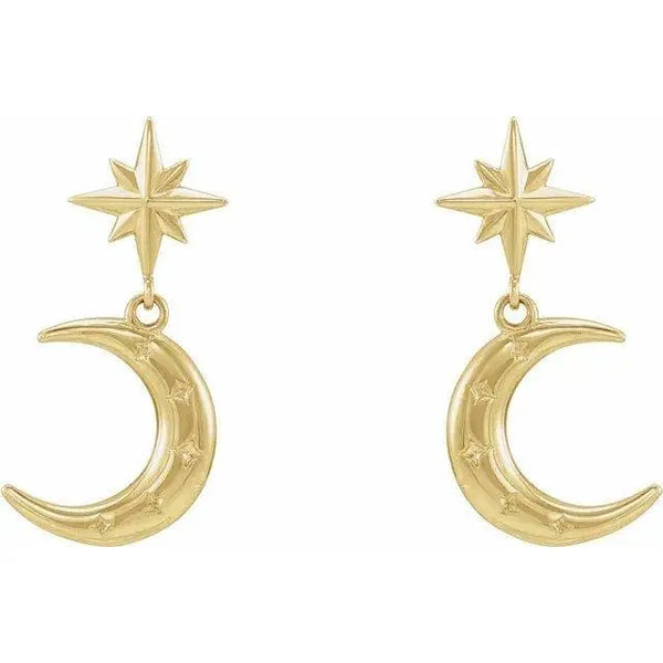 14K Gold Crescent Moon Earrings – Elegant Celestial Jewelry for Every Occasion - 2