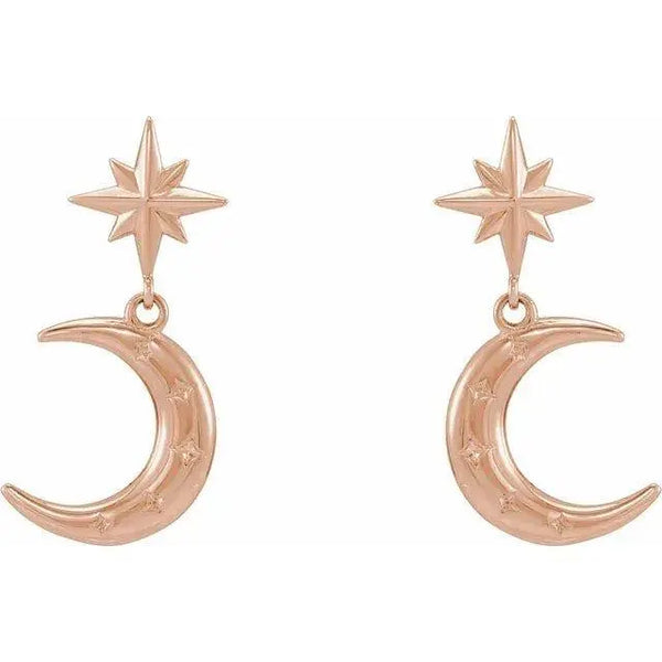 14K Gold Crescent Moon Earrings – Elegant Celestial Jewelry for Every Occasion - 4