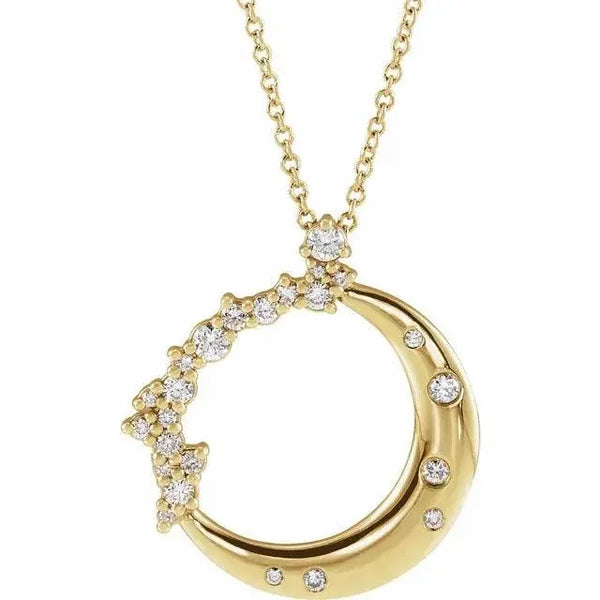 Crescent Moon Necklace – Solid Gold Jewelry