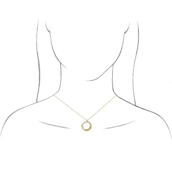 Crescent Moon Necklace – Solid Gold Jewelry - 3