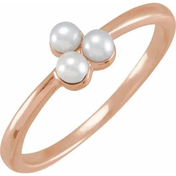 14K Gold Freshwater Pearl Cluster Ring – A Statement of Timeless Sophistication - 4