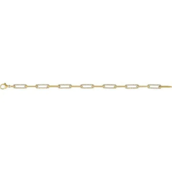 1 Carat Diamond Paperclip Style Bracelet in 14k Gold – Modern Elegance - 3