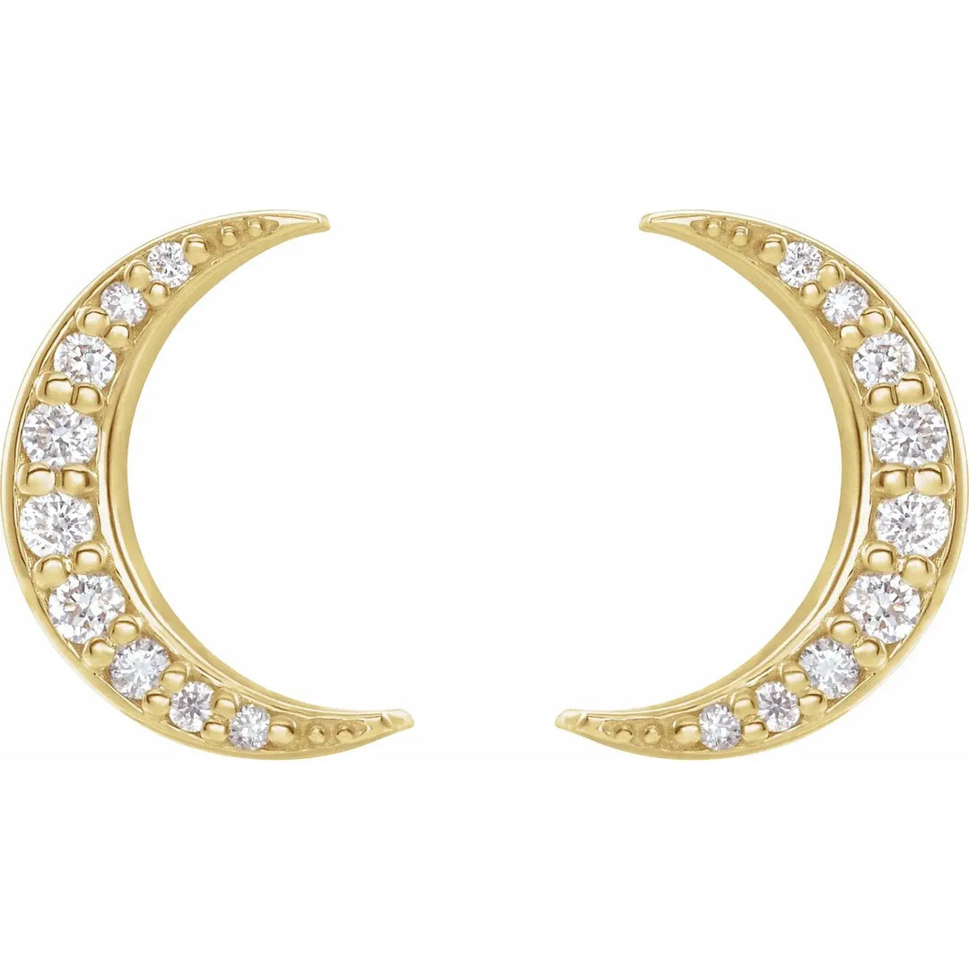 Diamond Crescent Moon Earrings Jimmy Leon Fine Jewelry