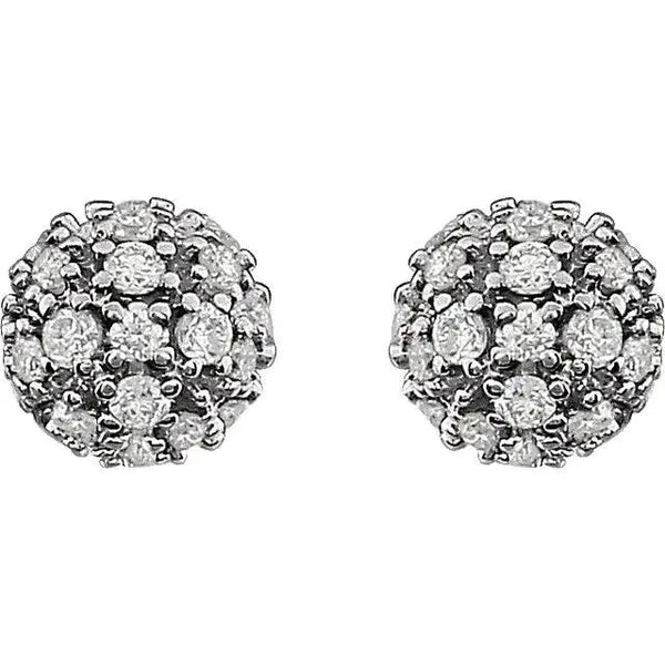 14K White Gold Disco Ball Stud Earrings – Perfect Mother's Day Gift - 2