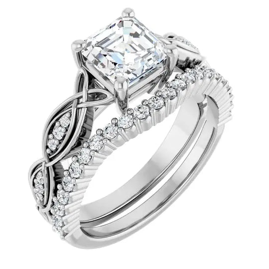 Eternal Love Infinity Asscher Diamond Engagement Ring 1ct+ Jimmy Leon Fine Jewelry