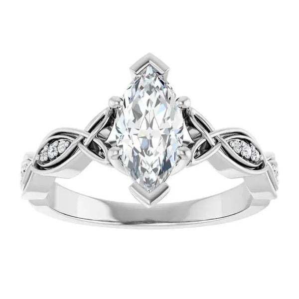 Marquise Diamond Engagement Ring – 1ct Infinity Design