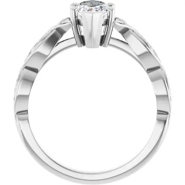 Marquise Diamond Engagement Ring – 1ct Infinity Design - 4