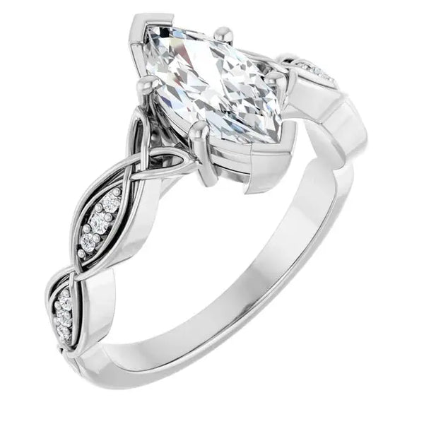 Marquise Diamond Engagement Ring – 1ct Infinity Design - 5