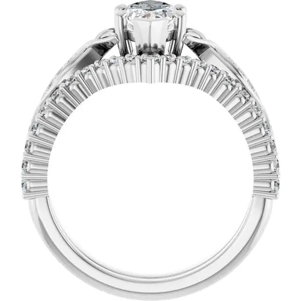 Marquise Diamond Engagement Ring – 1ct Infinity Design - 6