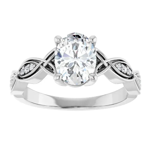 Infinity Oval Diamond Engagement Ring – 1ct