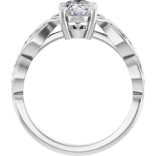 Infinity Oval Diamond Engagement Ring – 1ct - 4