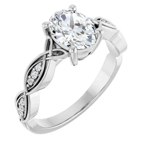 Infinity Oval Diamond Engagement Ring – 1ct - 5