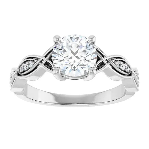 Infinity Round Diamond Engagement Ring – 1ct