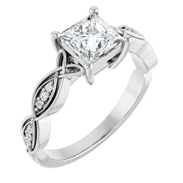 Infinity Square Diamond Engagement Ring – 1ct - 5