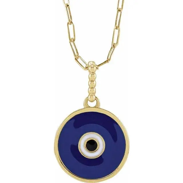 Evil Eye 18" Necklace in 14k Gold Jimmy Leon Fine Jewelry