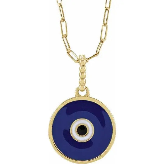 Evil Eye 18" Necklace in 14k Gold Jimmy Leon Fine Jewelry